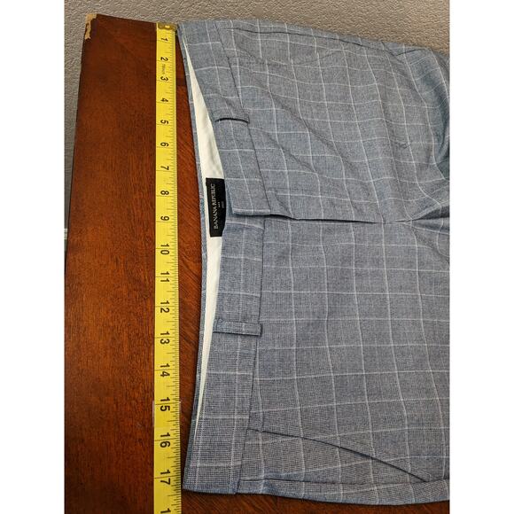 Banana Republic Ryan Plaid Pants 10 Gray White Straight Leg Office Trouser Dress - Picture 8 of 11